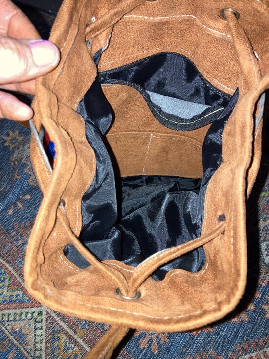 Beautiful embroidered, slouchy backpack